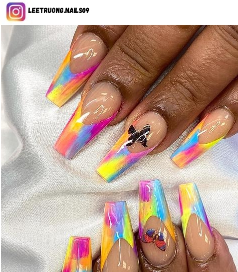 tie dye nail design