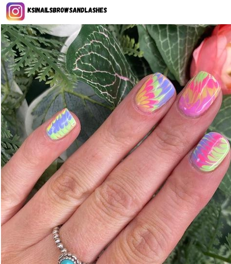 tie dye nail design ideas