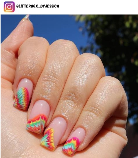 tie dye nail designs