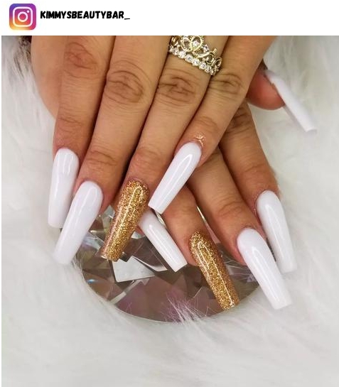 white coffin nail design ideas