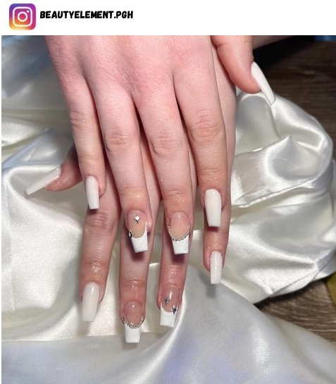 white coffin nail designs
