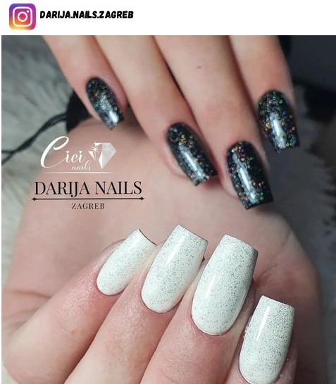 white coffin nail polish design