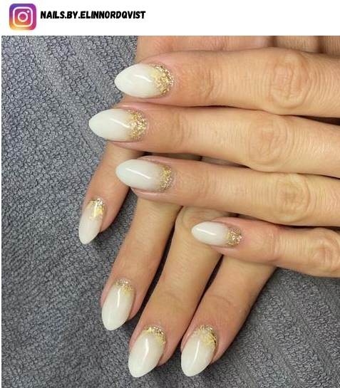 white glitter nail art