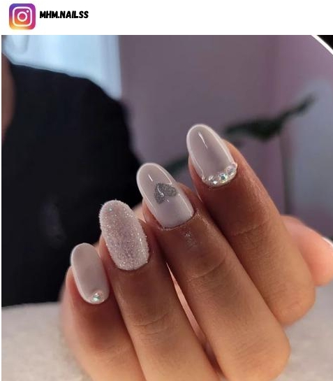 white glitter nail designs