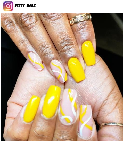 yellow nail design