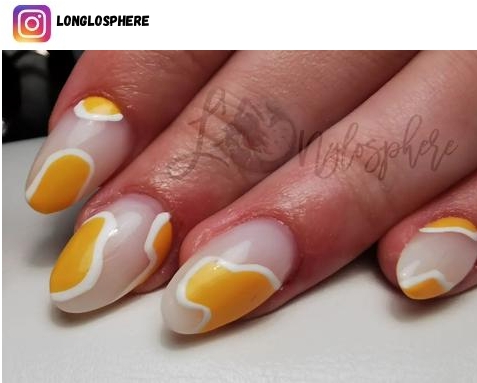 yellow nail polish design