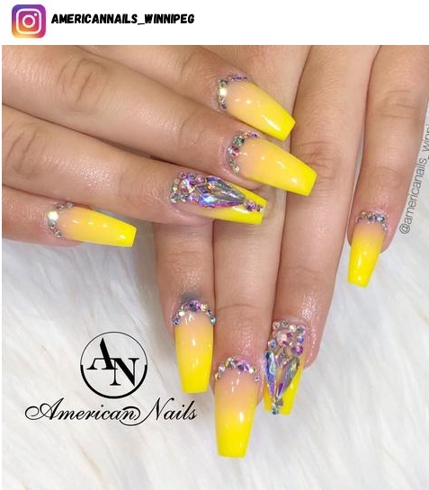yellow ombre nail art