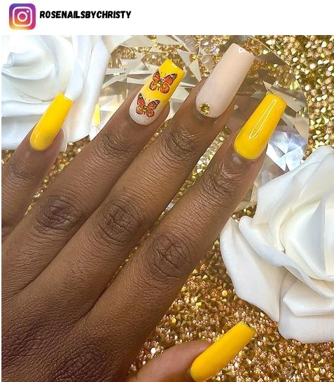 yellow ombre nail polish design