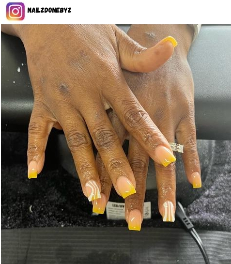yellow ombre nail designs