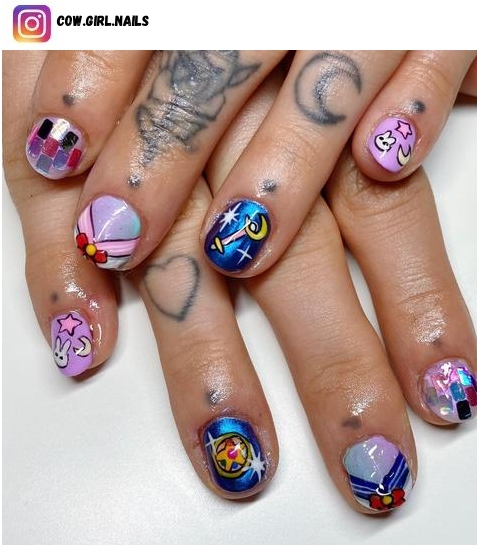 Sailor Moon nail polish design