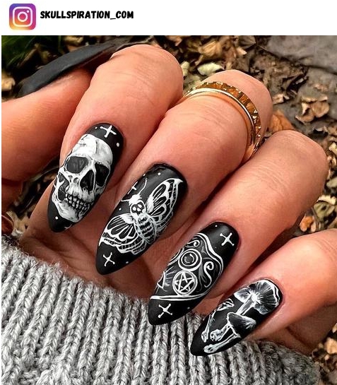 skull nail design ideas