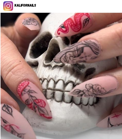 skull nail design ideas
