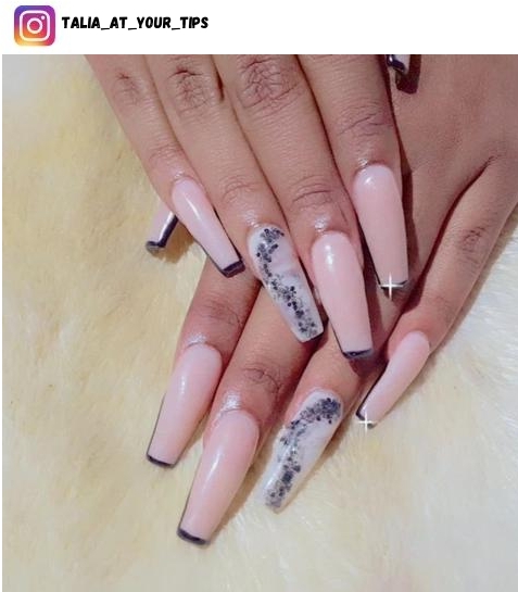 black and nude nail design ideas