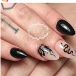 50 Stylish Black and Nude Nail Designs for 2022