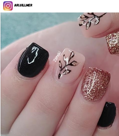 black and nude nail design ideas