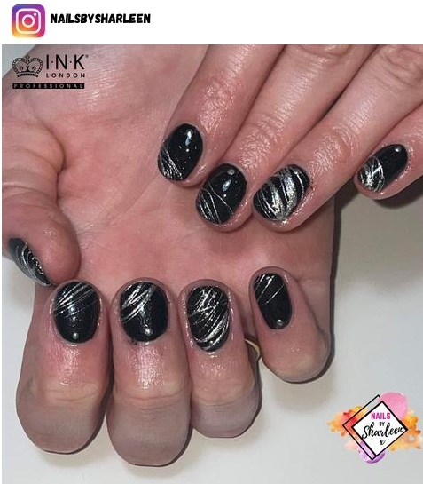 black and silver nail design ideas
