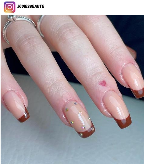 brown french tip nail designs