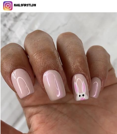 bunny nail polish design