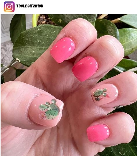 cactus nail art