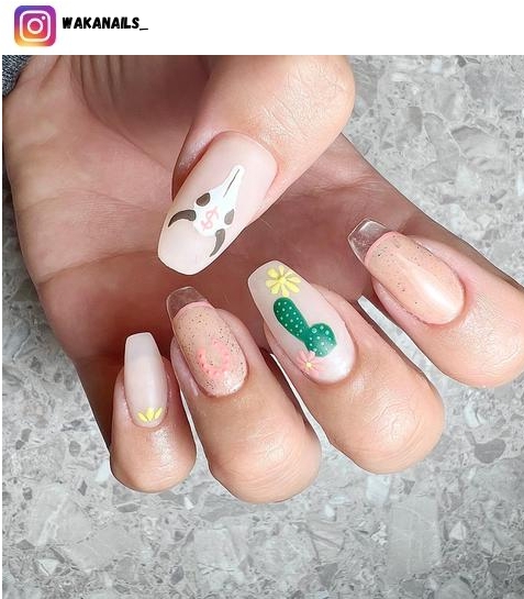 cactus nail polish design