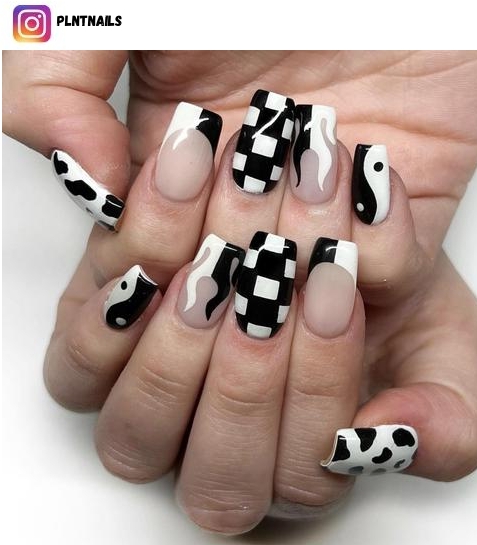 checkered nail polish design