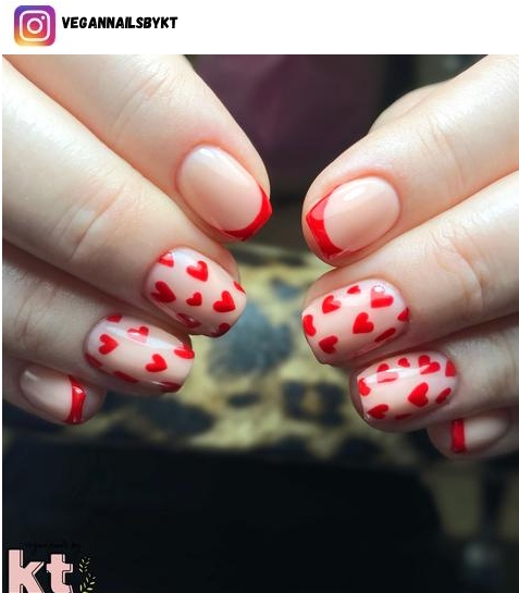 classy red tip nail design ideas