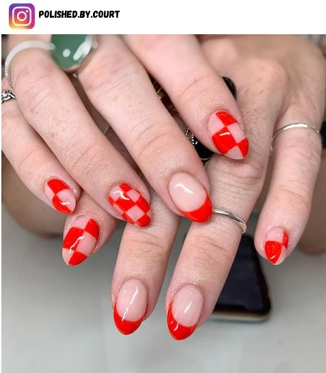 classy red tip nail designs