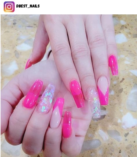 clear glitter nail design