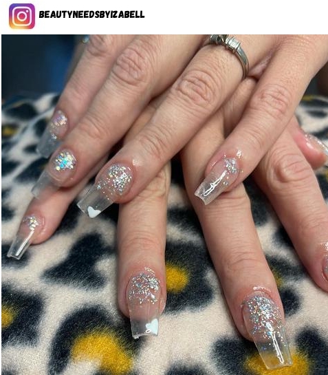 clear glitter nails