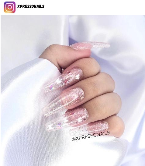 clear glitter nail designs