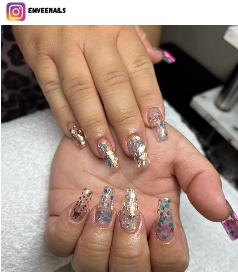 clear glitter nail polish design