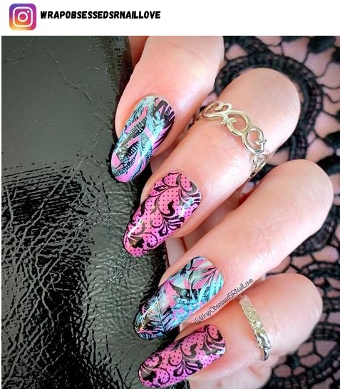 feather nail designs