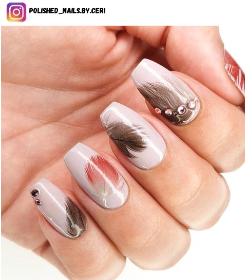 feather nail design