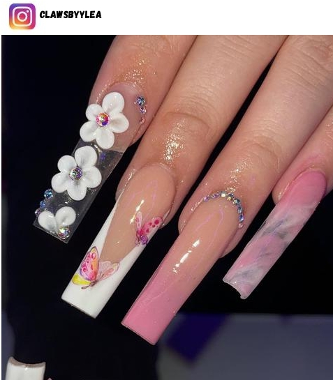 butterfly french tip nails