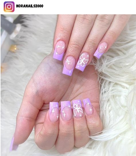 butterfly french tip nail designs