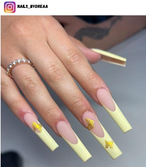 butterfly french tip nail design ideas