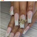 49 Feminine French Tips With Butterflies