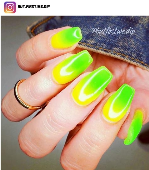 lime green ombre nail polish design