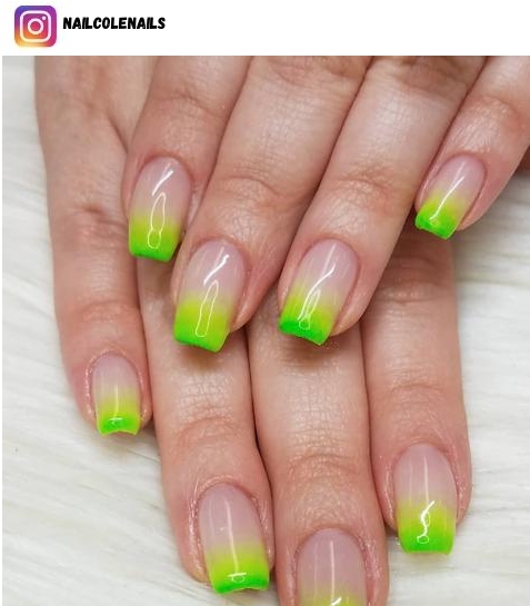 lime green ombre nail designs