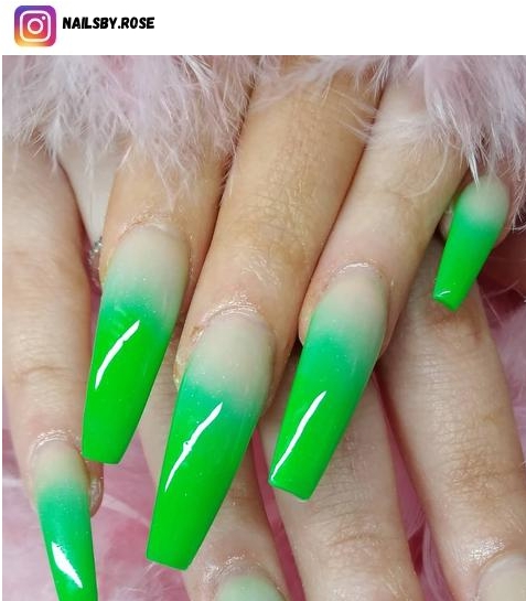 lime green ombre nail design ideas