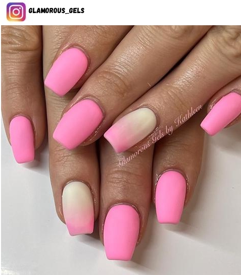 matte pink nail design ideas