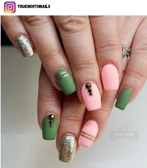 matte pink nail polish design