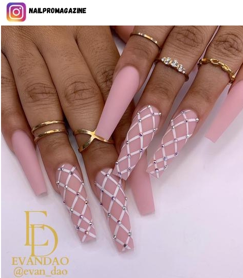 matte pink nail polish design