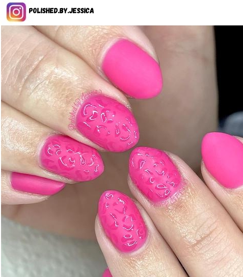 matte pink nail designs