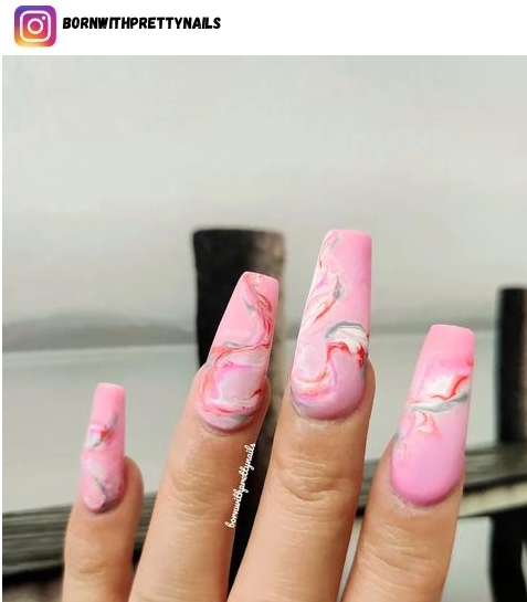 matte pink nail designs