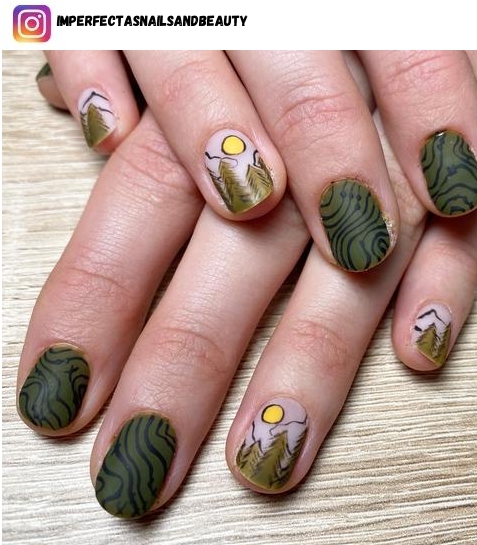 mountain nail polish design