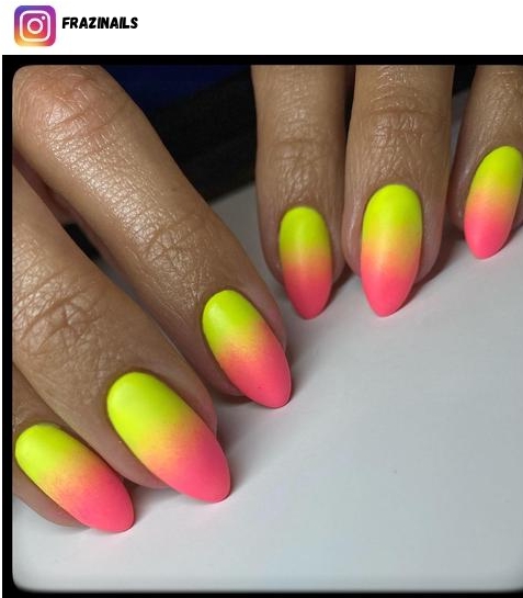 neon ombre nail art