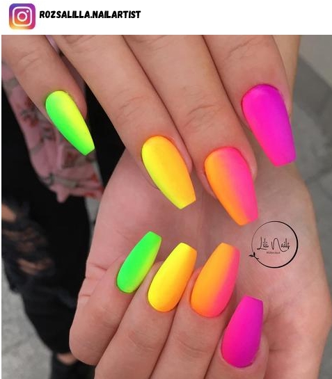 neon ombre nails