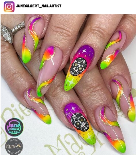 neon ombre nail designs
