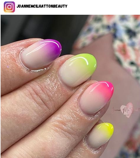 neon ombre nail polish design